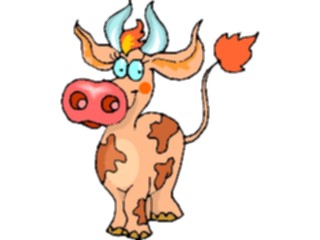 Sticker Custom Preview Image #018785 Animals Cartoons Cow Pretty1