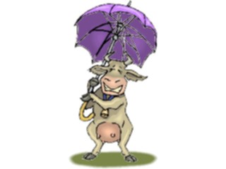 Sticker Custom Preview Image #018801 Animals Cartoons Cowwith Umbrella