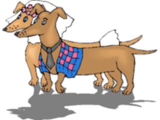 Sticker Custom Preview Image #018845 Animals Cartoons Dachshund Wedding