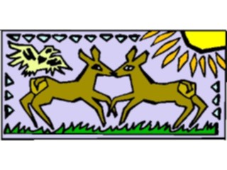 Sticker Custom Preview Image #018863 Animals Cartoons Deer Kissing