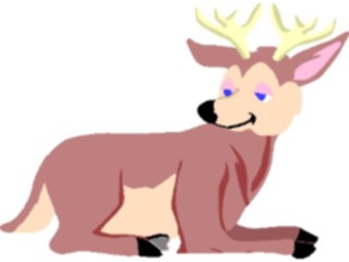 Sticker Custom Preview Image #018865 Animals Cartoons Deer Sitting