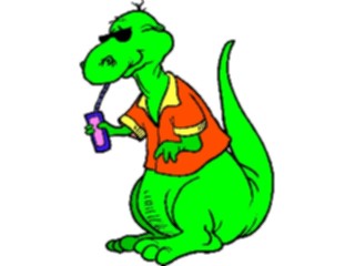 Sticker Custom Preview Image #018960 Animals Cartoons Dinosaur Drinking