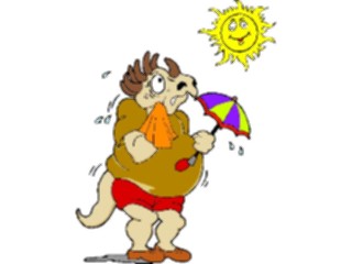 Sticker Custom Preview Image #018995 Animals Cartoons Dinosaur Sweating