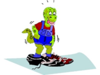 Sticker Custom Preview Image #019001 Animals Cartoons Dinosaur Wearing Shoes