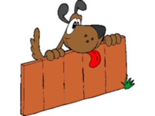 Sticker Custom Preview Image #019081 Animals Cartoons Dogat Fence