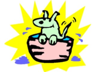 Sticker Custom Preview Image #019090 Animals Cartoons Dog Bathing1