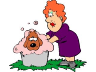 Sticker Custom Preview Image #019092 Animals Cartoons Dog Bathing3
