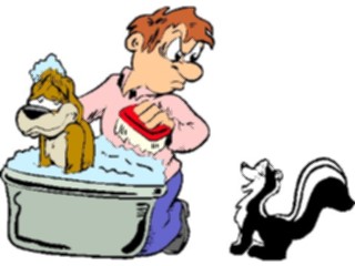 Sticker Custom Preview Image #019097 Animals Cartoons Dog Bathing8