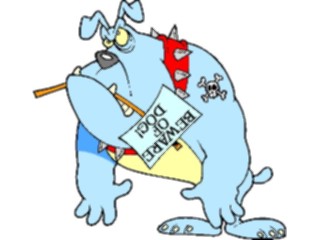 Sticker Custom Preview Image #019100 Animals Cartoons Dog Beware