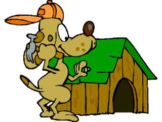 Sticker Custom Preview Image #019112 Animals Cartoons Dog Building House
