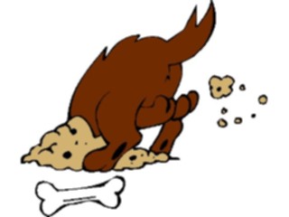 Sticker Custom Preview Image #019113 Animals Cartoons Dog Burying Bone