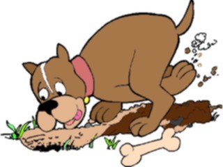 Sticker Custom Preview Image #019142 Animals Cartoons Dog Digging2