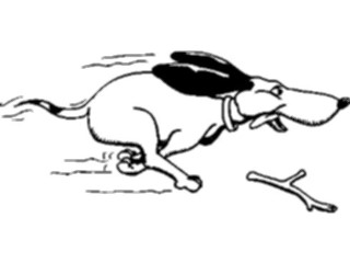 Sticker Custom Preview Image #019188 Animals Cartoons Dog Fetching Stick