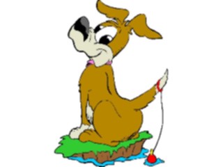 Sticker Custom Preview Image #019192 Animals Cartoons Dog Fishing2