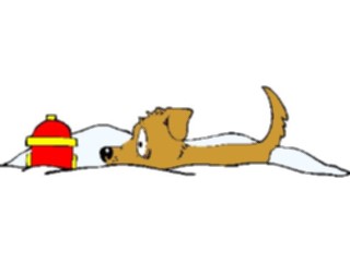 Sticker Custom Preview Image #019242 Animals Cartoons Dog Hydrantin Snow1