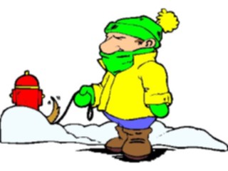 Sticker Custom Preview Image #019243 Animals Cartoons Dog Hydrantin Snow2