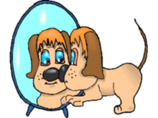 Sticker Custom Preview Image #019261 Animals Cartoons Dogin Mirror