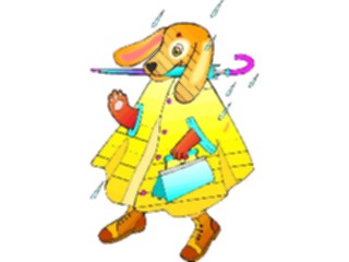 Sticker Custom Preview Image #019264 Animals Cartoons Dogin Raincoat2