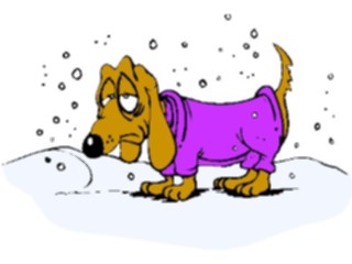 Sticker Custom Preview Image #019265 Animals Cartoons Dogin Snow