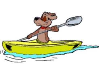 Sticker Custom Preview Image #019270 Animals Cartoons Dog Kayaking