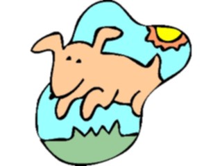 Sticker Custom Preview Image #019297 Animals Cartoons Dog Leaping3