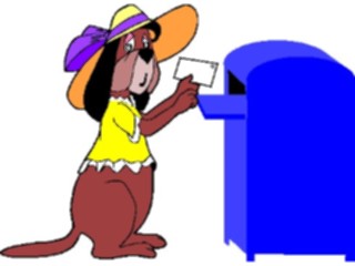 Sticker Custom Preview Image #019303 Animals Cartoons Dog Mailing Letter