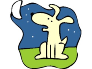 Sticker Custom Preview Image #019312 Animals Cartoons Dog Moon