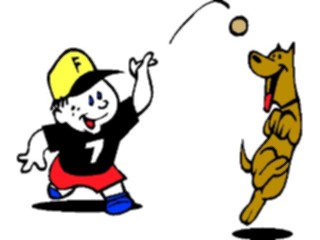 Sticker Custom Preview Image #019347 Animals Cartoons Dog Playing Fetch1