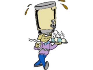 Sticker Custom Preview Image #019399 Animals Cartoons Dog Serving Coffee
