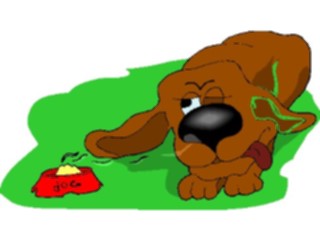 Sticker Custom Preview Image #019428 Animals Cartoons Dog Sniffing Food