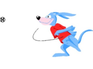 Sticker Custom Preview Image #019445 Animals Cartoons Dog Throwing Ball