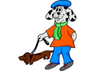 Sticker Custom Preview Image #019462 Animals Cartoons Dog Walking Dog