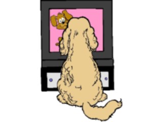 Sticker Custom Preview Image #019463 Animals Cartoons Dog Watching T V1