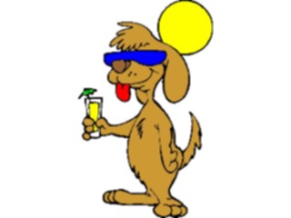 Sticker Custom Preview Image #019518 Animals Cartoons Dogwith Cocktail