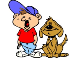 Sticker Custom Preview Image #019532 Animals Cartoons Dogwith Owner06