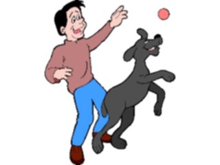 Sticker Custom Preview Image #019534 Animals Cartoons Dogwith Owner08