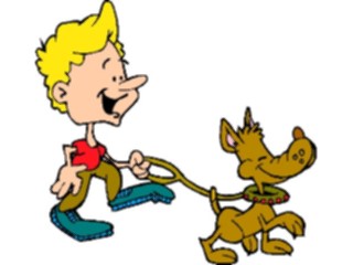 Sticker Custom Preview Image #019541 Animals Cartoons Dogwith Owner15
