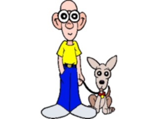 Sticker Custom Preview Image #019542 Animals Cartoons Dogwith Owner16