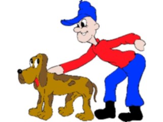 Sticker Custom Preview Image #019545 Animals Cartoons Dogwith Owner19