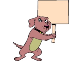 Sticker Custom Preview Image #019550 Animals Cartoons Dogwith Sign