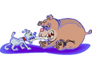 Sticker Custom Preview Image #019558 Animals Cartoons Dogs Fighting Over Bone