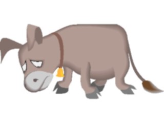 Sticker Custom Preview Image #019592 Animals Cartoons Donkey Sad1