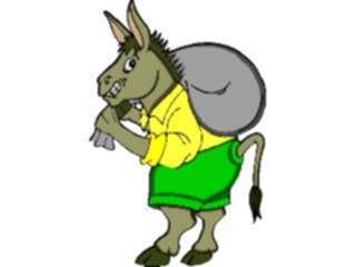 Sticker Custom Preview Image #019597 Animals Cartoons Donkeywith Sack