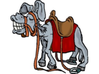 Sticker Custom Preview Image #019598 Animals Cartoons Donkeywith Saddle