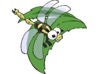 Sticker Custom Preview Image #019611 Animals Cartoons Dragonflyon Leaf