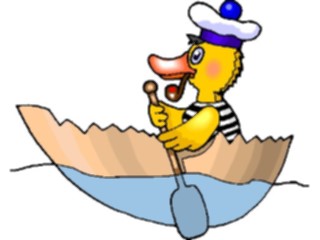 Sticker Custom Preview Image #019655 Animals Cartoons Duck Boating