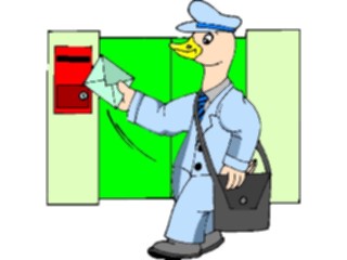 Sticker Custom Preview Image #019667 Animals Cartoons Duck Delivering Mail