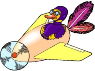 Sticker Custom Preview Image #019677 Animals Cartoons Duck Flying Plane