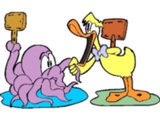 Sticker Custom Preview Image #019694 Animals Cartoons Duck Octopus