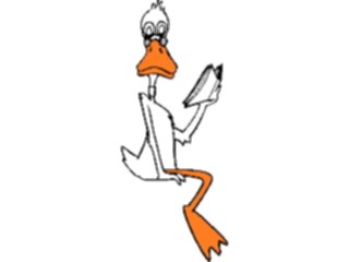 Sticker Custom Preview Image #019700 Animals Cartoons Duck Reading1